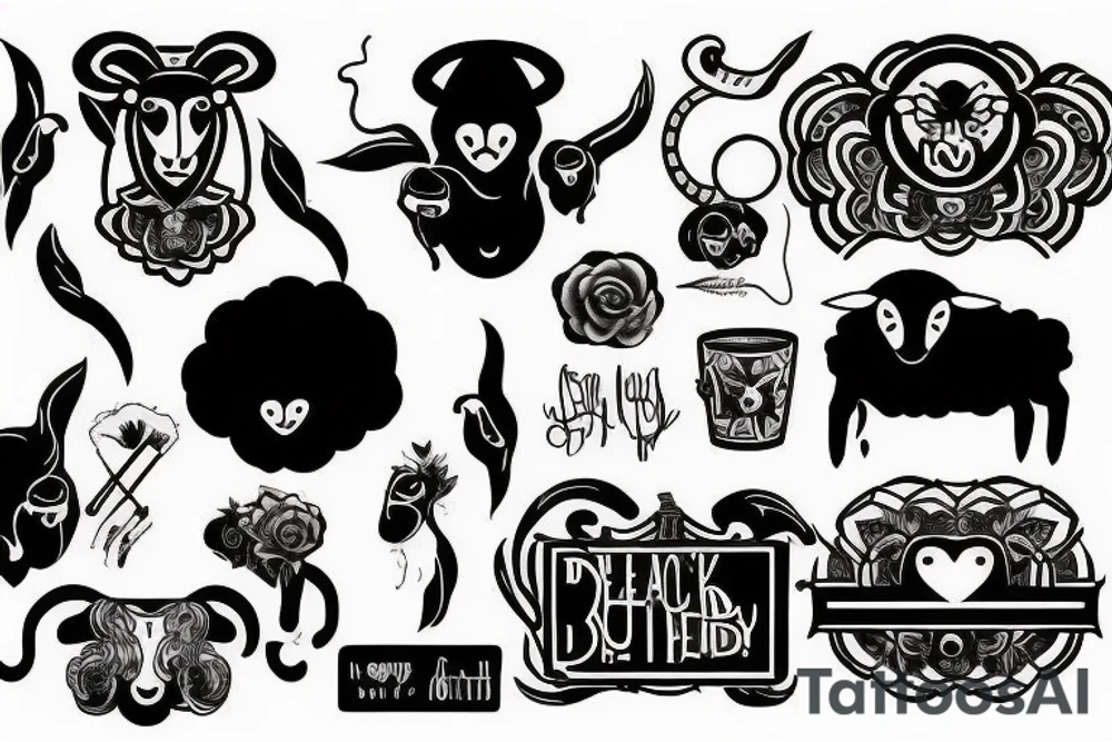 Deadly black sheep who smokes a joint tattoo idea