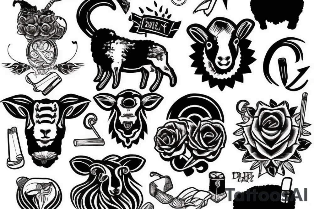 Deadly black sheep who smokes a joint tattoo idea