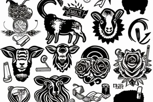 Deadly black sheep who smokes a joint tattoo idea