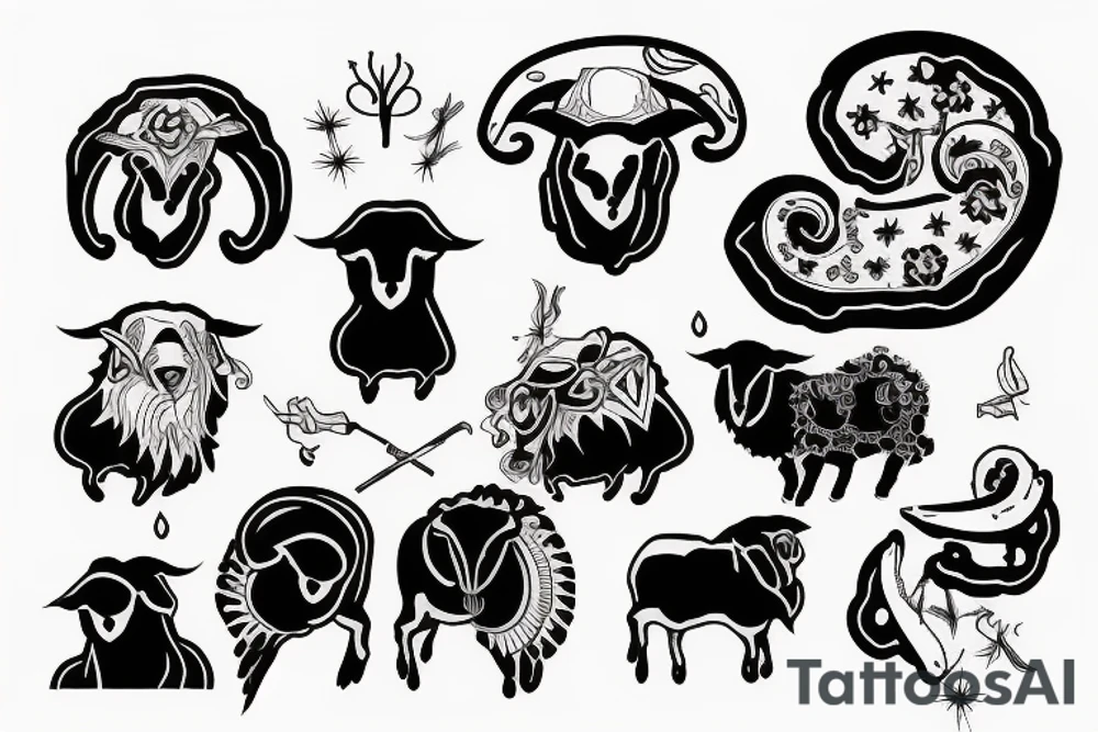 Deadly black sheep who smokes a joint tattoo idea