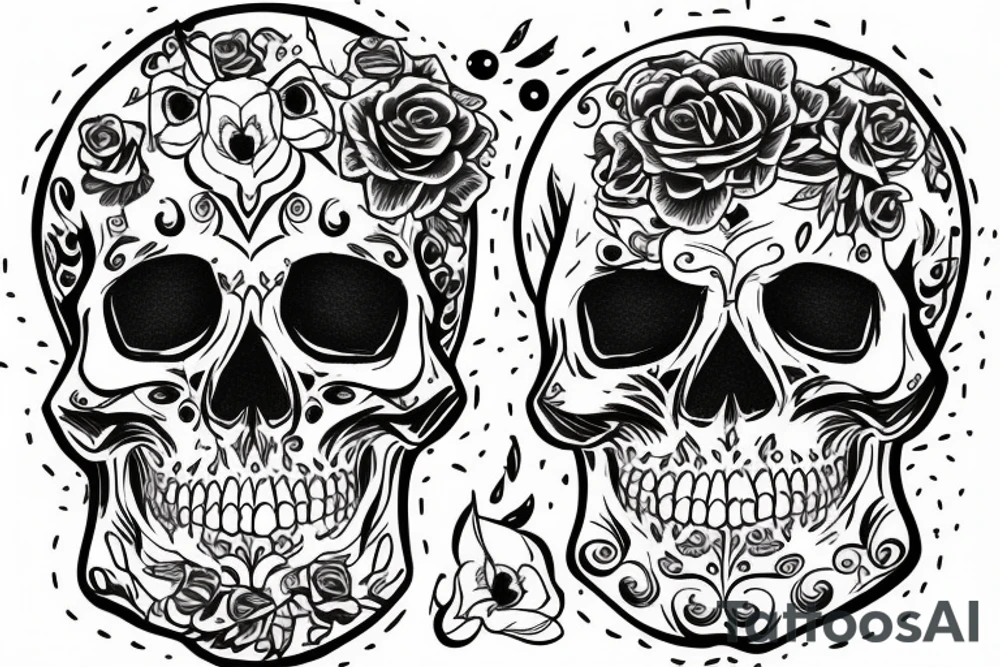 design skull with color tattoo idea