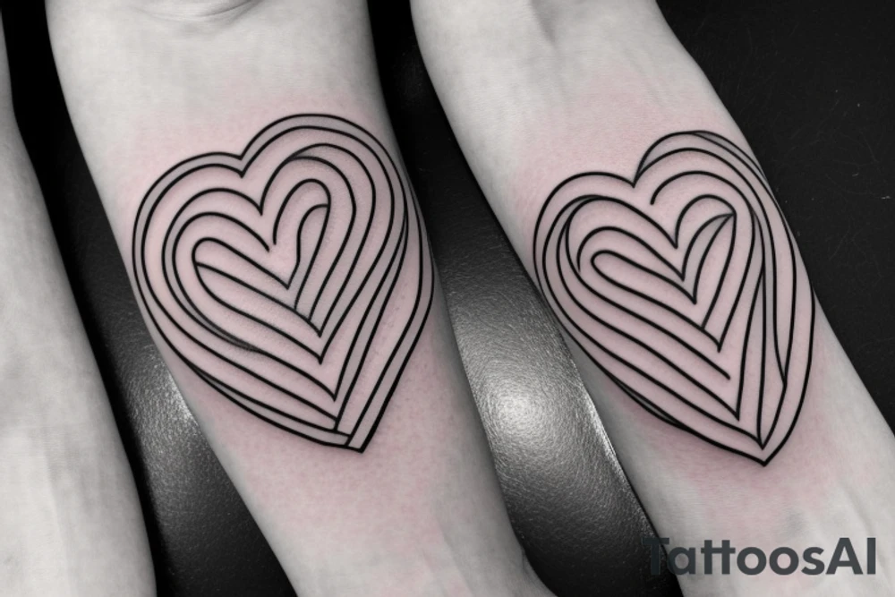 zipzac line with 3 ribbon heart and zipzac 3 ribbon tattoo idea