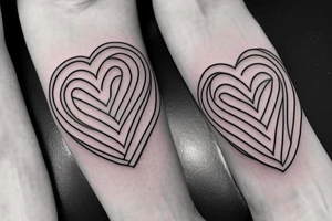 zipzac line with 3 ribbon heart and zipzac 3 ribbon tattoo idea
