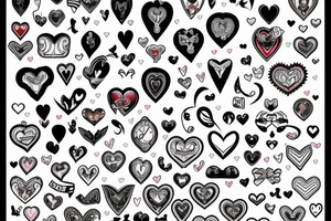 a heart with 3 ribbon on each side tattoo idea