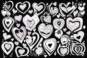 a heart with 3 ribbon on each side tattoo idea
