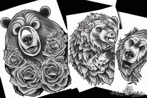 angry bear tattoo idea