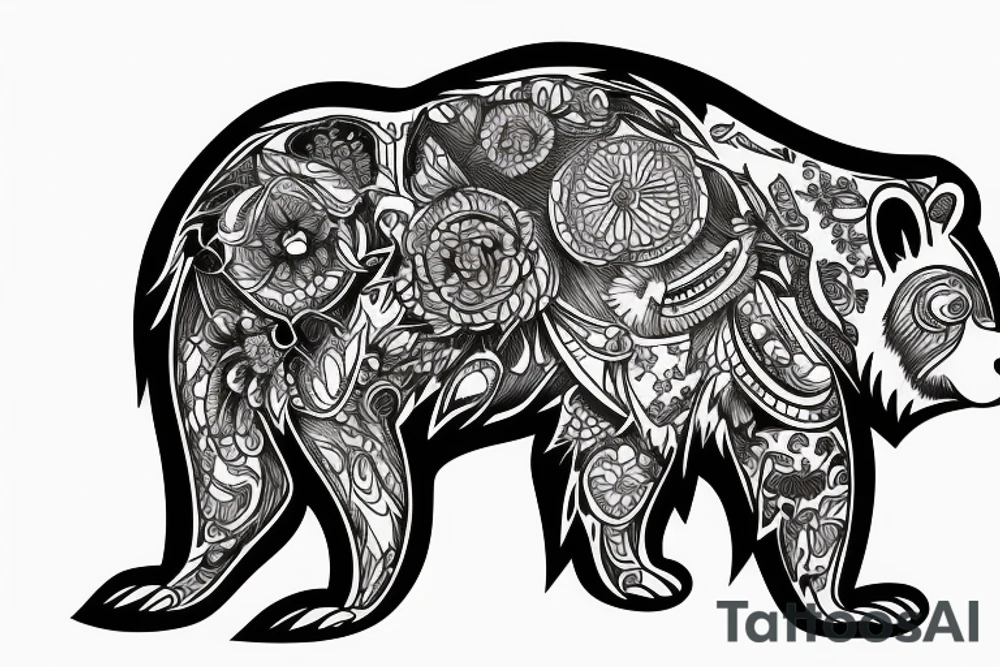 angry bear tattoo idea