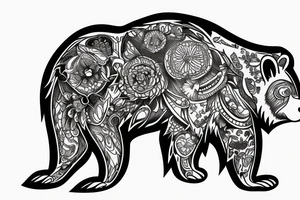 angry bear tattoo idea