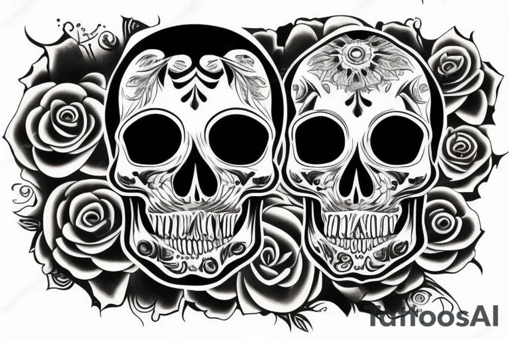 scary skull tattoo idea