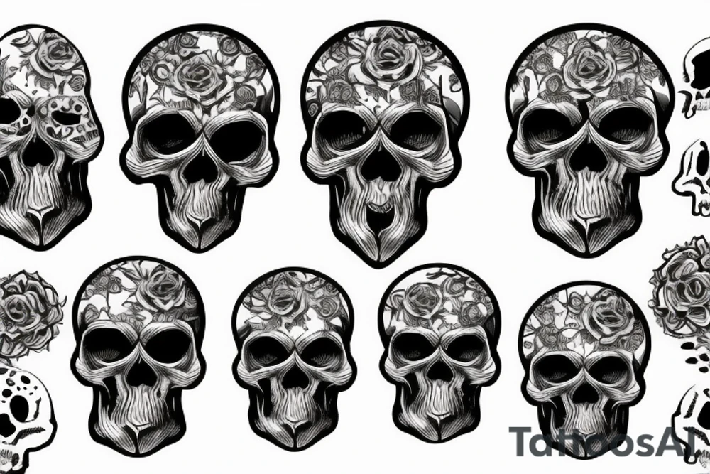 scary skull tattoo idea