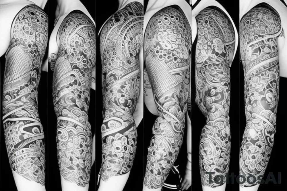 Asian style sleeve tattoo idea