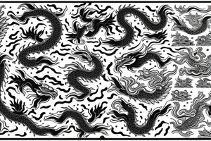 Asian pattern with a dragon and a koi fish tattoo idea