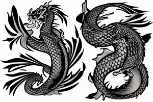A dragon and a koi fish tattoo idea