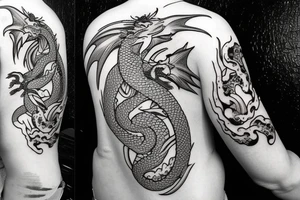 A dragon and a koi fish tattoo idea