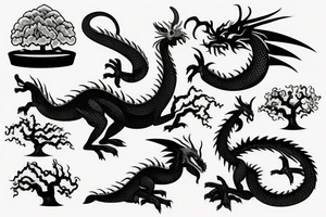 A dragon and a bonsai tree tattoo idea