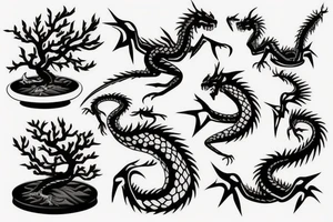 A dragon and a bonsai tree tattoo idea