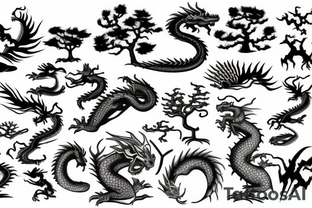 A dragon and a bonsai tree tattoo idea