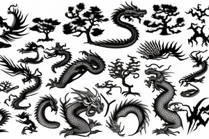 A dragon and a bonsai tree tattoo idea