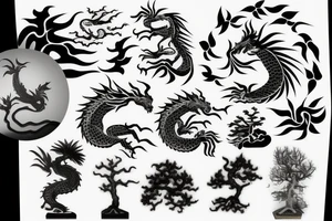 A dragon and a bonsai tree tattoo idea