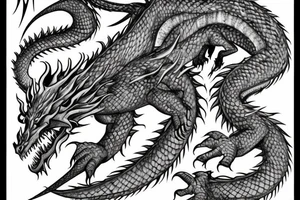 A single really big and scary dragon. tattoo idea