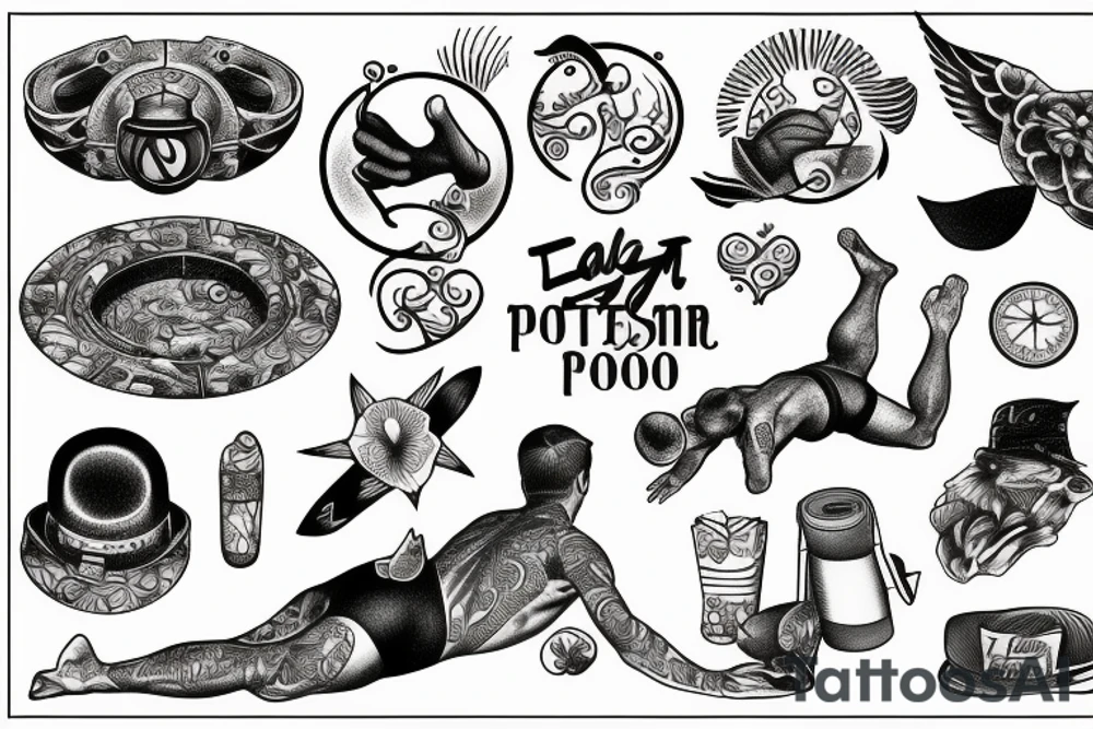 a man diving into a pool tattoo idea