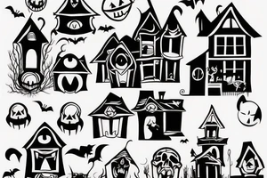 Haunted house tattoo idea