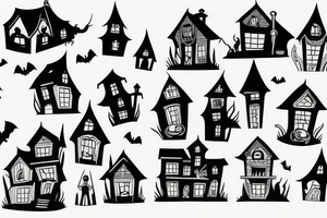 Haunted house tattoo idea
