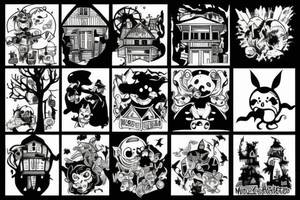 Haunted house tattoo idea