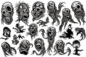 Haunted monster tattoo idea