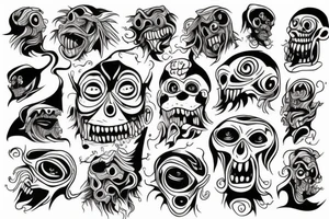 Haunted monster tattoo idea