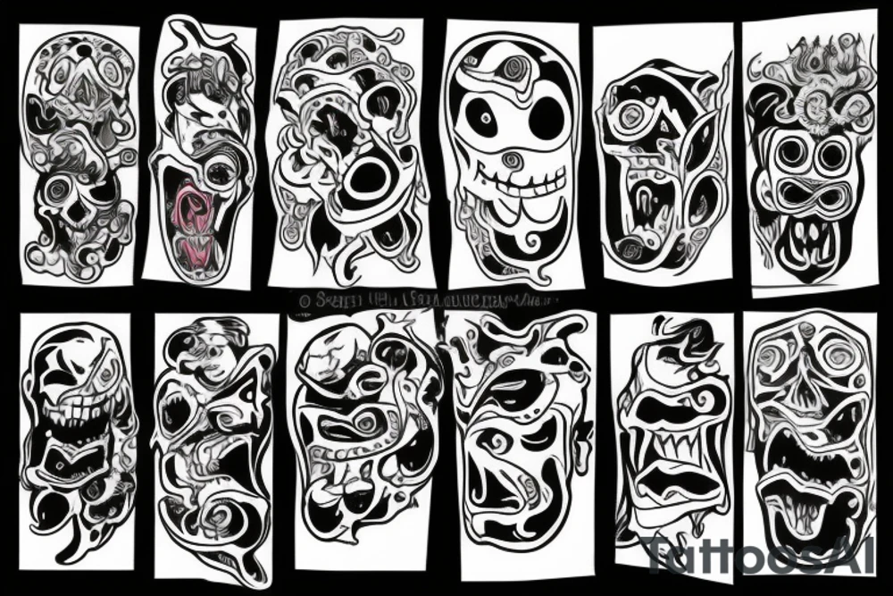 Haunted monster tattoo idea