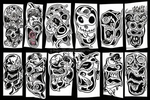 Haunted monster tattoo idea
