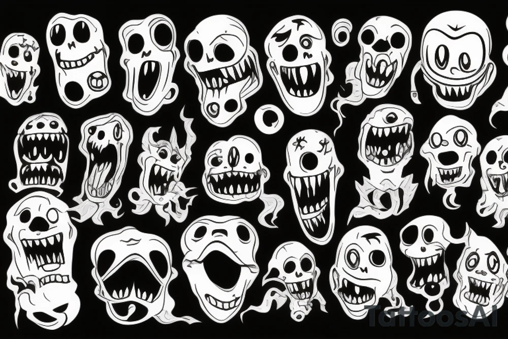 Haunted monster tattoo idea