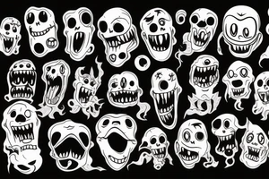 Haunted monster tattoo idea