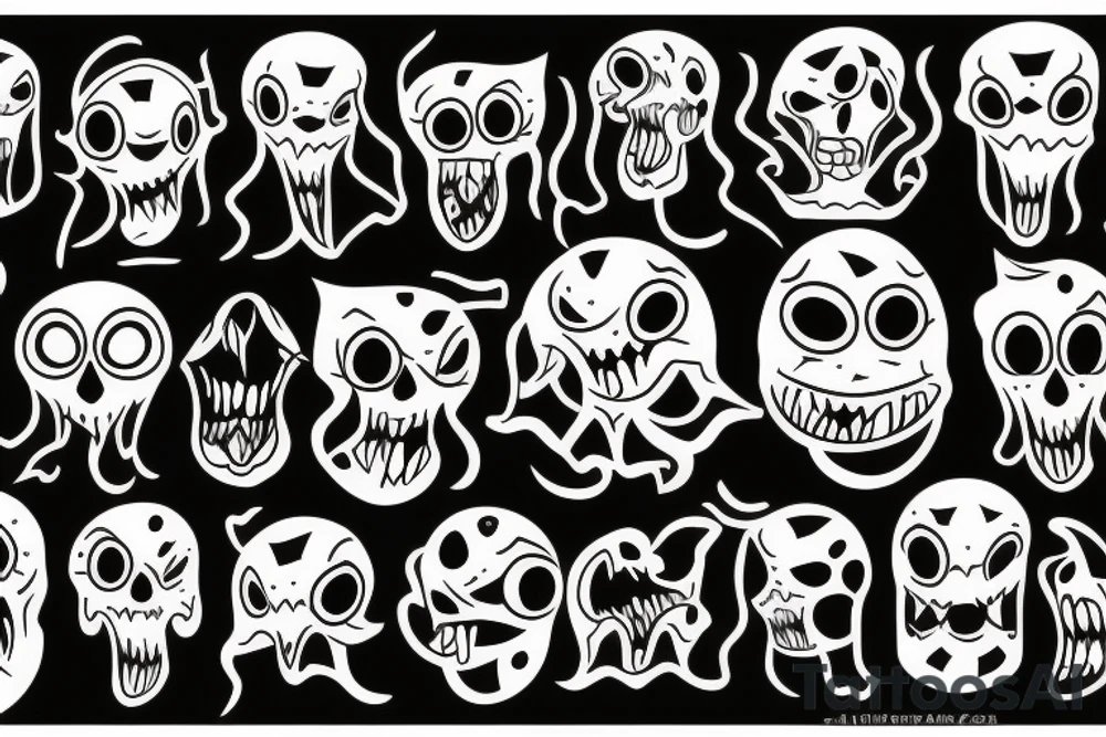 Haunted monster tattoo idea