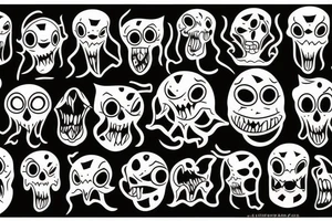 Haunted monster tattoo idea