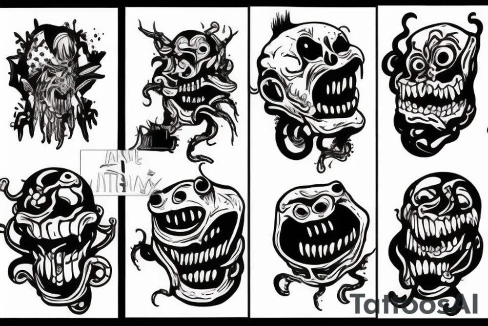 Haunted monster tattoo idea