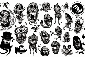 Haunted monster tattoo idea
