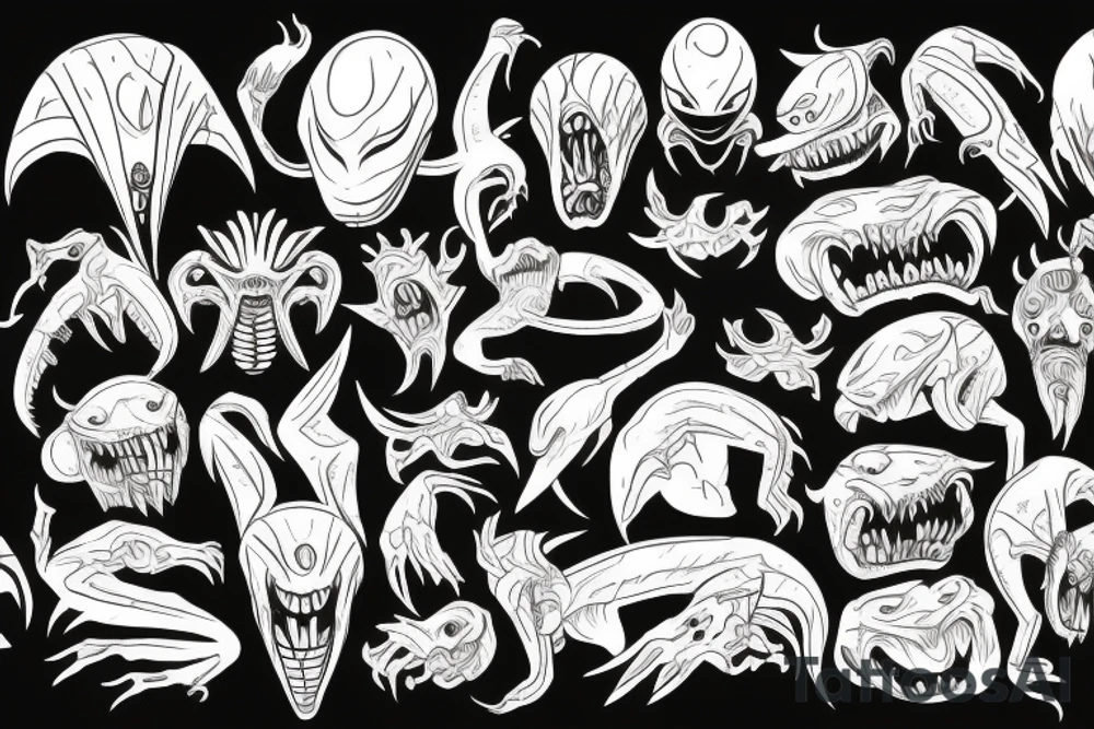 Alien monster tattoo idea