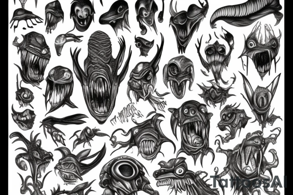 Alien monster tattoo idea