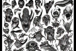 Alien monster tattoo idea