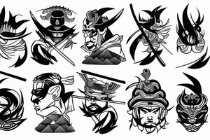 samurai with water power tattoo idea