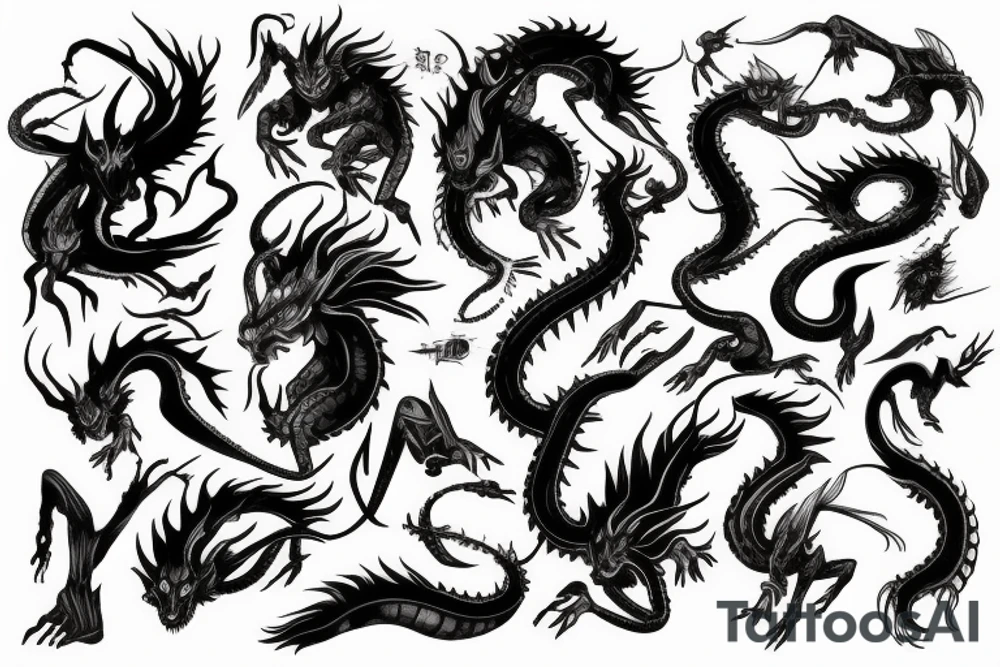 demon slayer with water dragon tattoo idea
