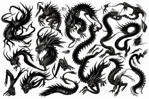 demon slayer with water dragon tattoo idea