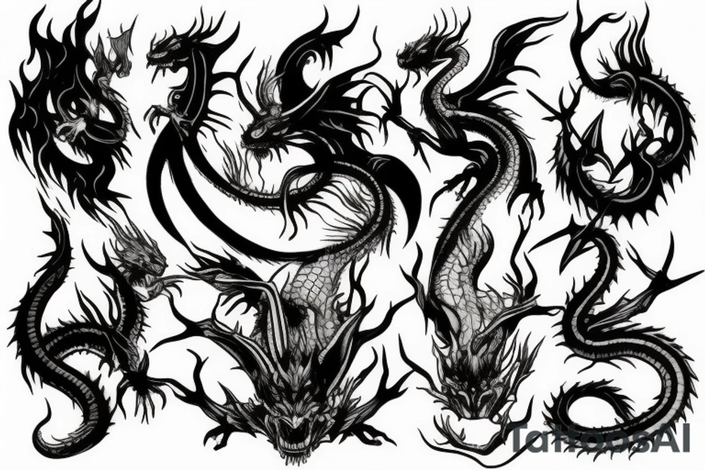 demon slayer with water dragon tattoo idea