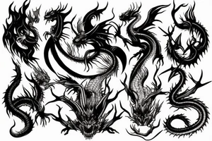 demon slayer with water dragon tattoo idea
