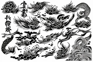 water in japanese style tattoo idea
