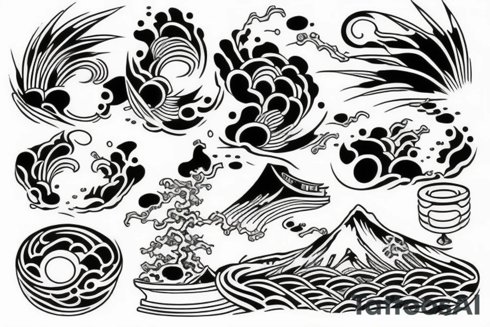 water in japanese style tattoo idea