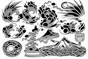 water in japanese style tattoo idea