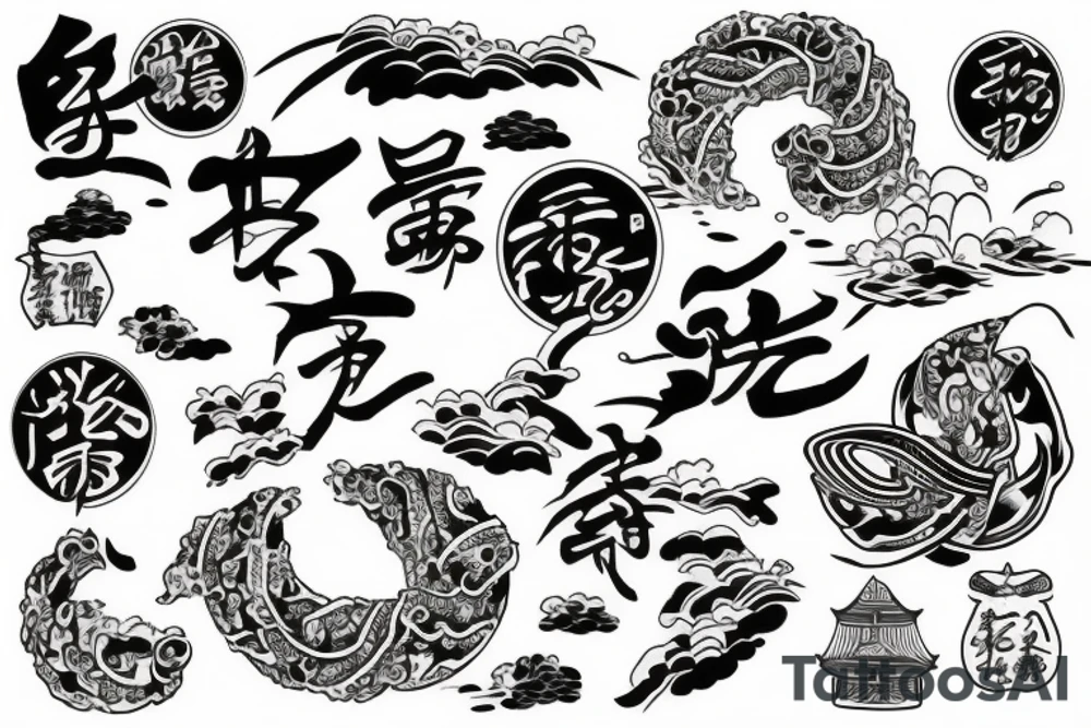 water in japanese style tattoo idea